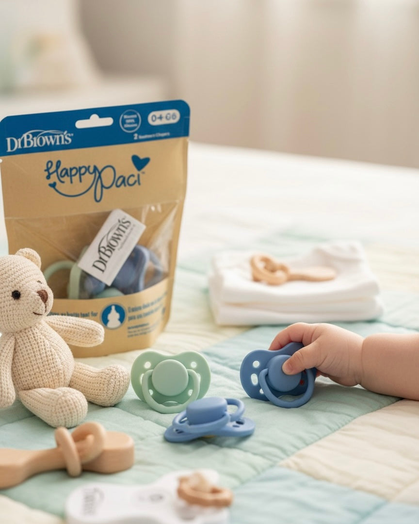Dr. Brown’s HappyPaci 100% Silicone Baby Pacifier – 2 Soothers in 1 Pack