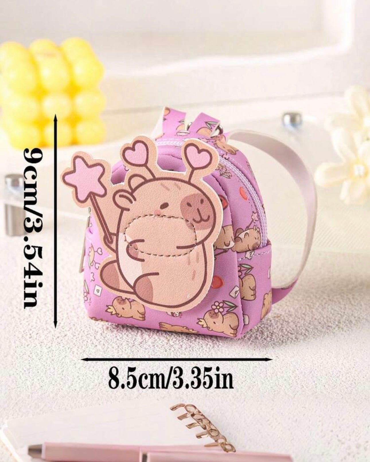 OBOVAY Mini Capybara Backpack With Keychain - Bag Charm
