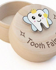 Wooden Tooth Fairy Box with 3D Tooth – Kids Tooth Keepsake Storage