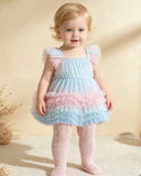 Girls Heart Pattern Pink Mesh Leggings