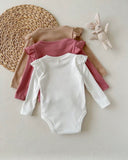 3pcs Baby Girl Ruffled Collar Winter Bodysuits