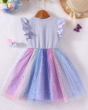 Girls Sleeveless Purple Starry Summer Dress