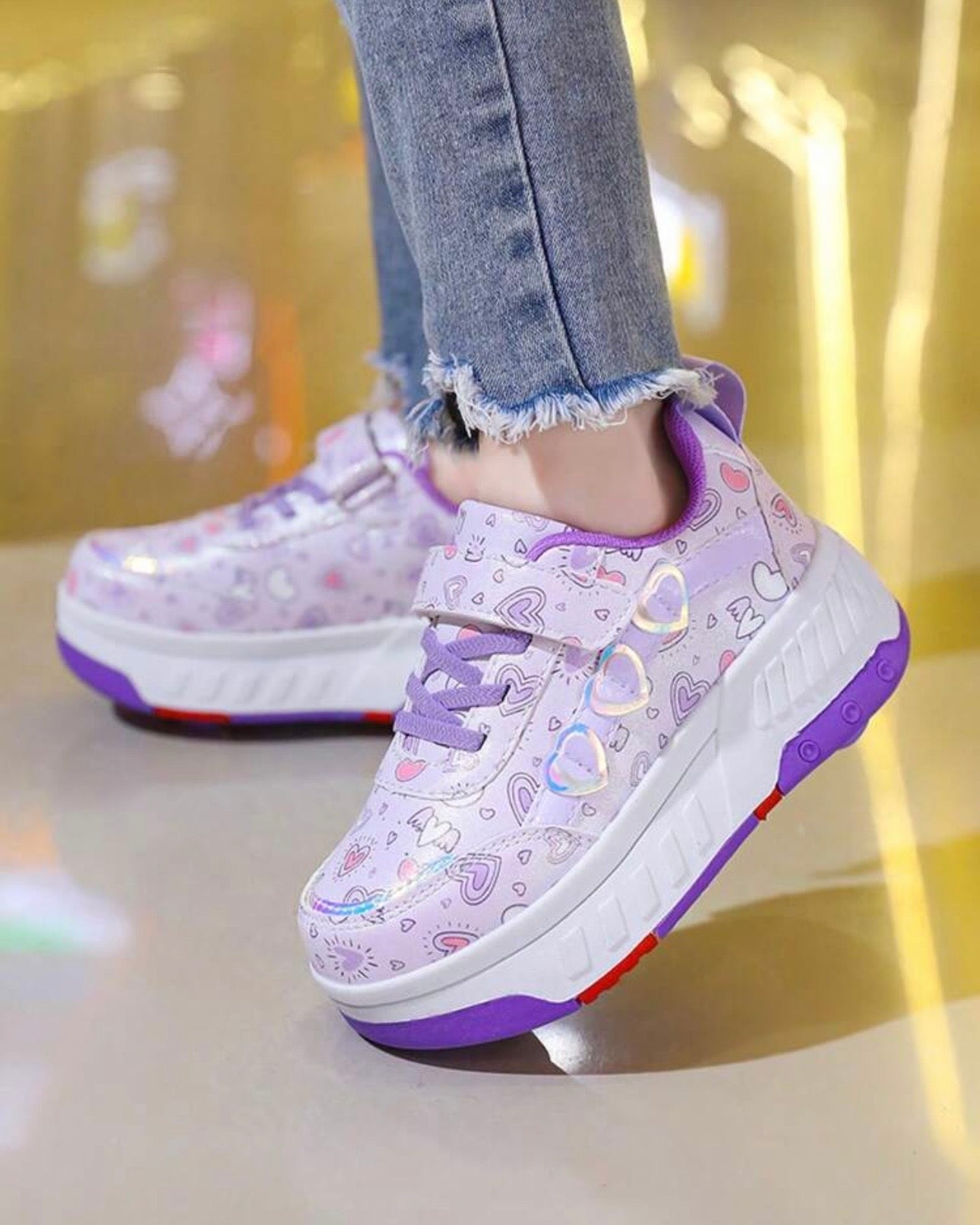 Girls’ Multicolour Convertible 4-Wheel Roller Skate Shoes
