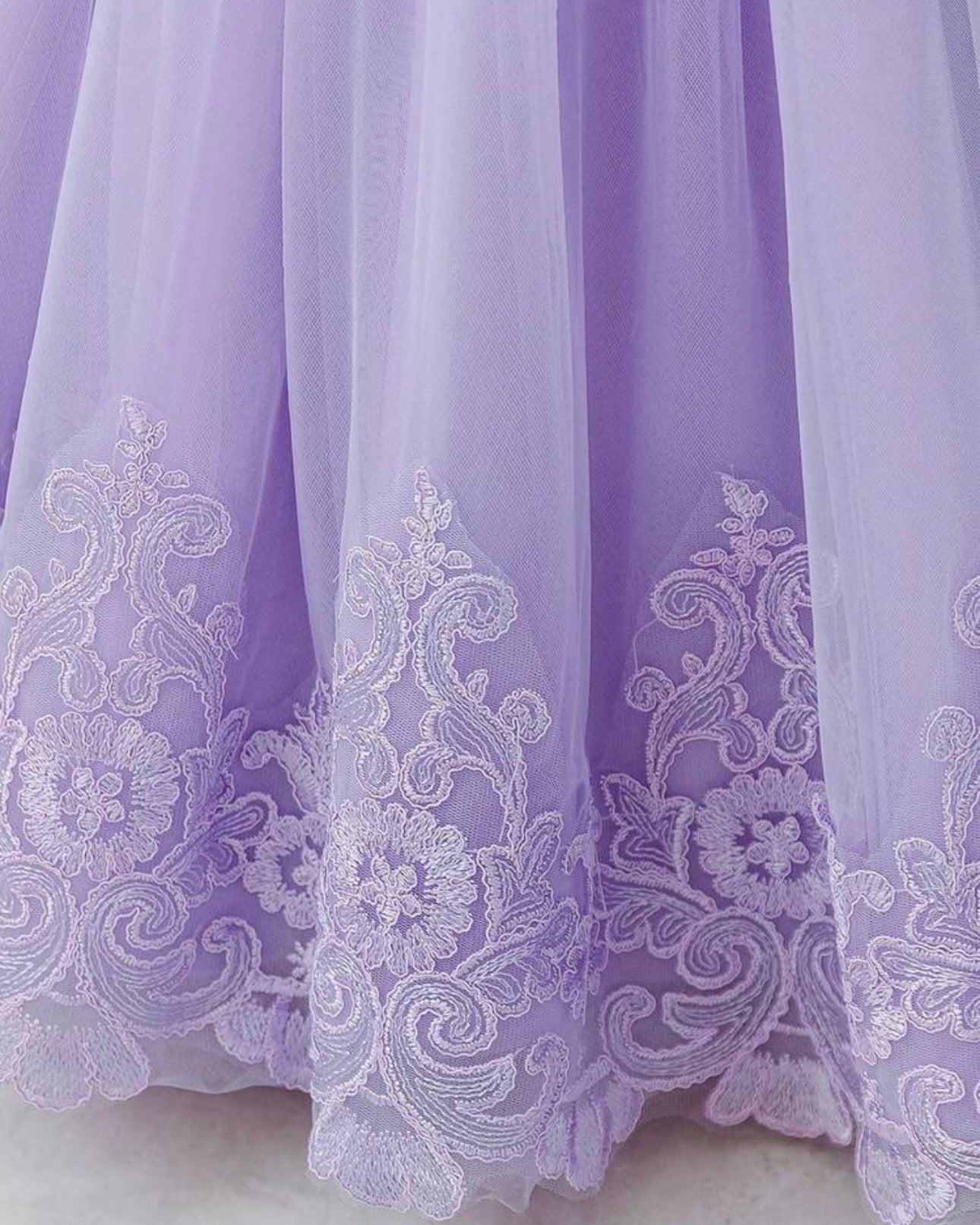 Girls’ Elegant Purple Sequin Princess Dress with 3D Floral Shawl