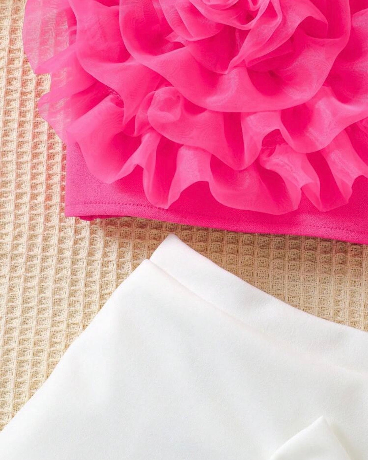 3pc set Pink bow shirt, skirt and Bag