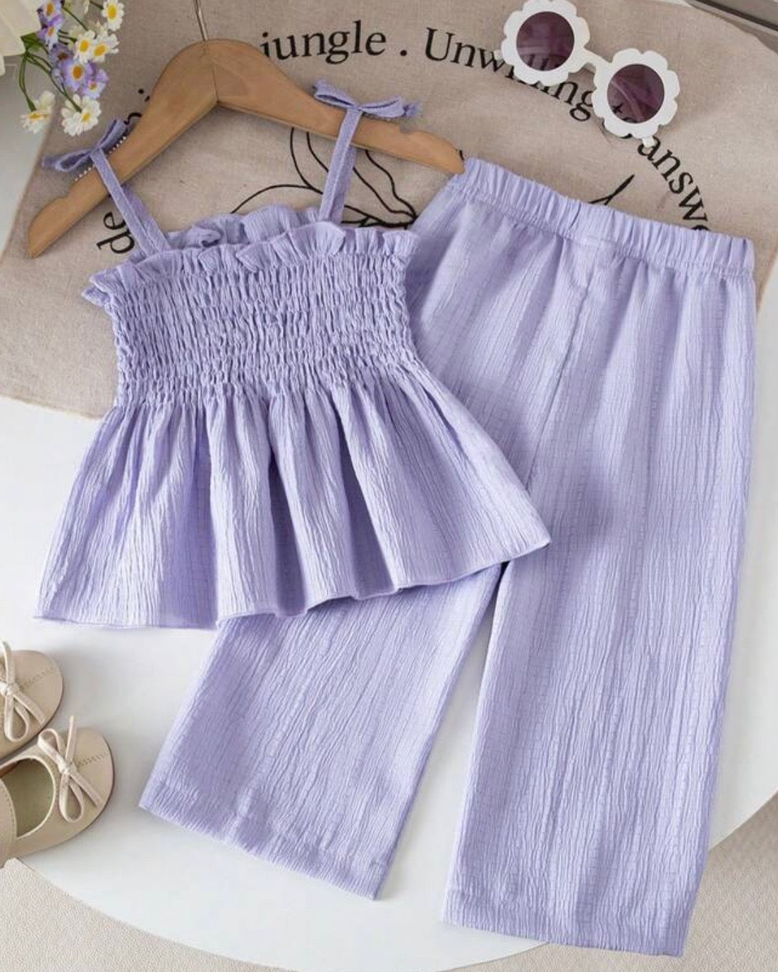 Girls’ Woven Camisole Top & Shorts Outfit (7 Colours)