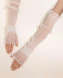 1 pair of Elegant Pleated Arm Sleeves for Women (Black, White, Purple, Grey, Pink)