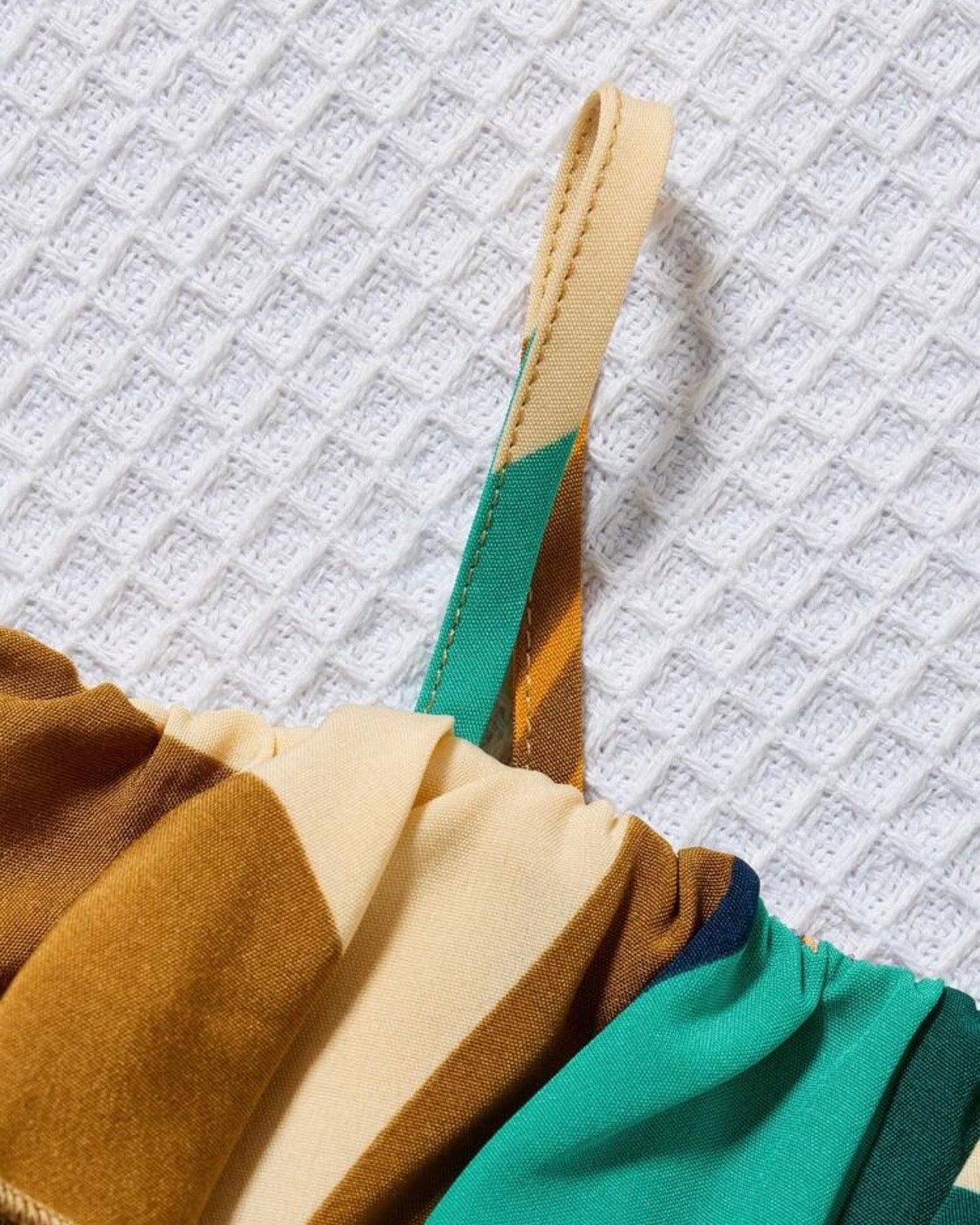Baby Girl Floral Halterneck Romper With Ruffle Trim