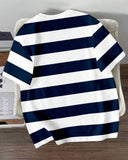 Color block Striped Digital Print Graphic T-Shirt For Men