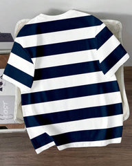 Color block Striped Digital Print Graphic T-Shirt For Men