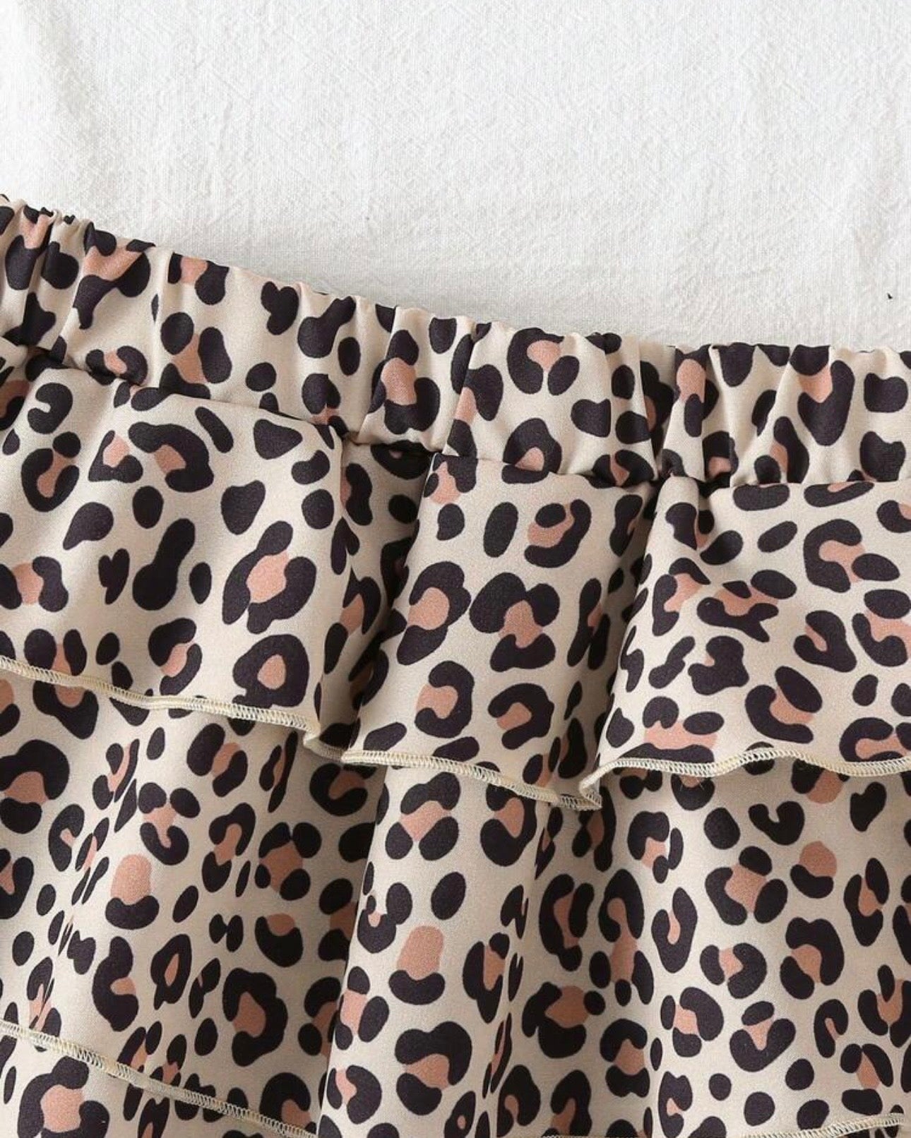 Baby Girl Black & White Leopard Print Dress Set – Korean Style Cross Strap Cake Dress