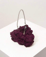 Burgundy Elegant Floral Mini Wallet & Bridesmaid Party Clutch