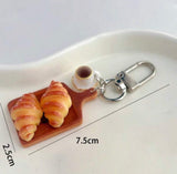 Croissant and Coffee Bag Charm