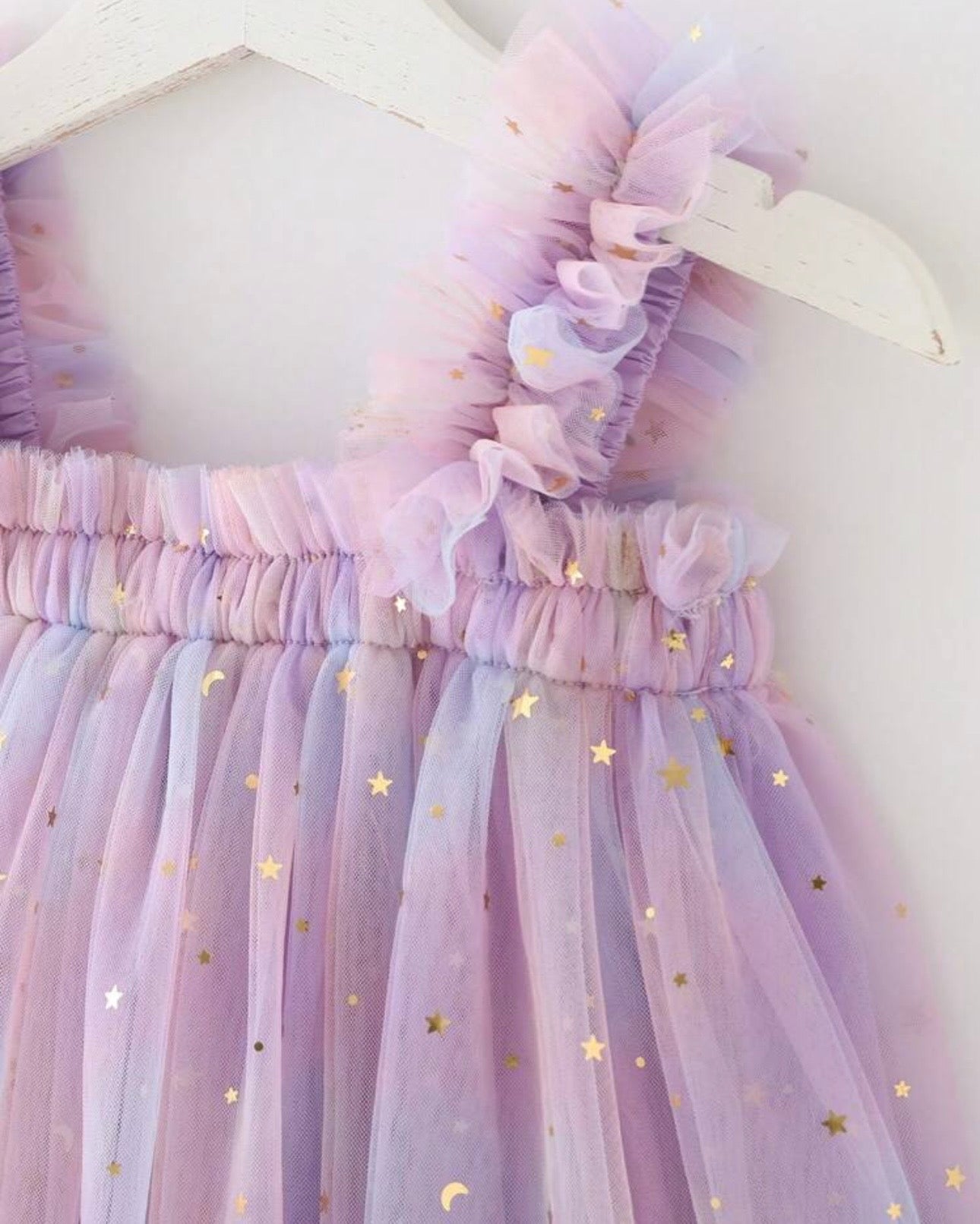Baby Girl Elegant Purple Ombre Starry Moon Princess Dress