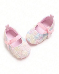 Infant Girl Shoes | Cute Lace Flower Decor Princess Shoes