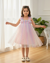 Young Girl Elegant Pink Ombre Starry Moon dress