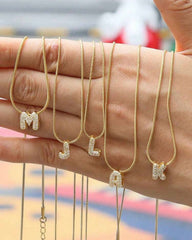 English Alphabet Pendant Necklace – Personalized Initial Charm for Kids & Women