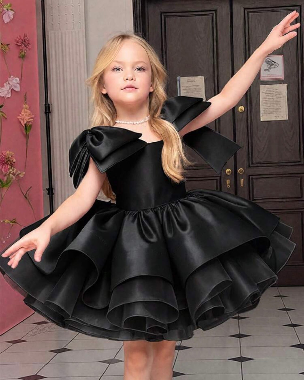 Girls Elegant Mesh and Silk Princess Dresses