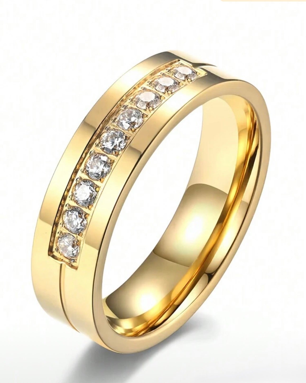 Custom Golden Premium Quality Inner and Outer Engraved Couple Rings