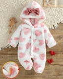 Pink Heart Winter Romper