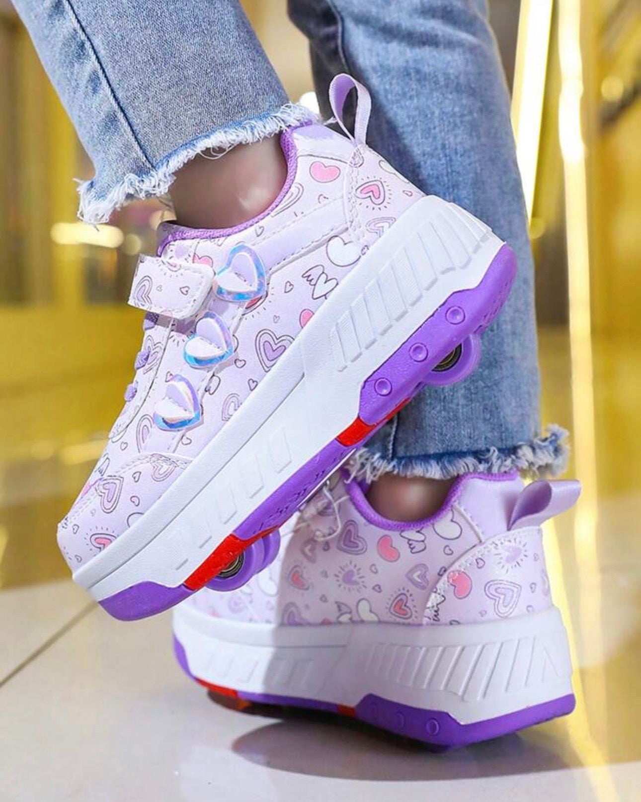 Girls’ Multicolour Convertible 4-Wheel Roller Skate Shoes