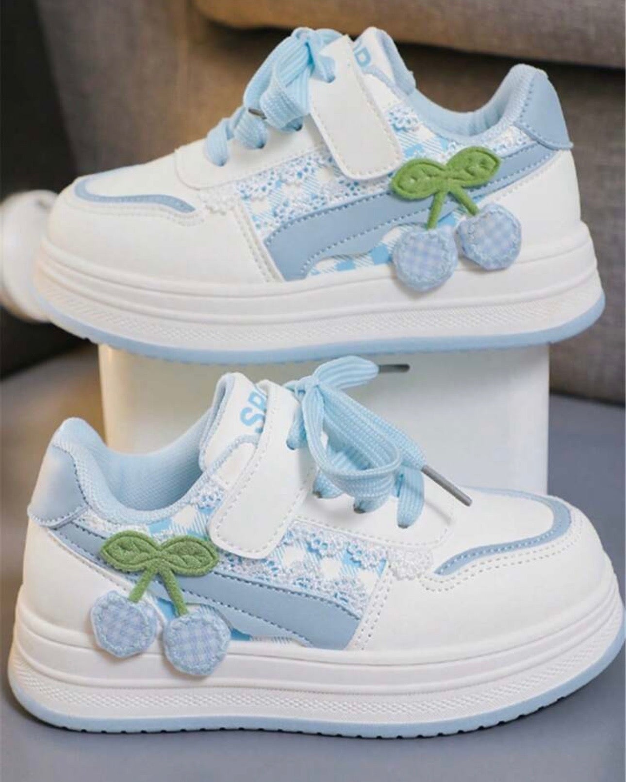 Girls’ Blue Cherry Casual Sneakers