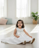 White Rose Bow Princess Dress