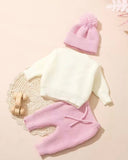 3Pcs Premium Set Pink Autumn Baby Arrival Announcement Outfit