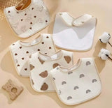 3pcs/Set U-Shaped Pure Cotton Bibs
