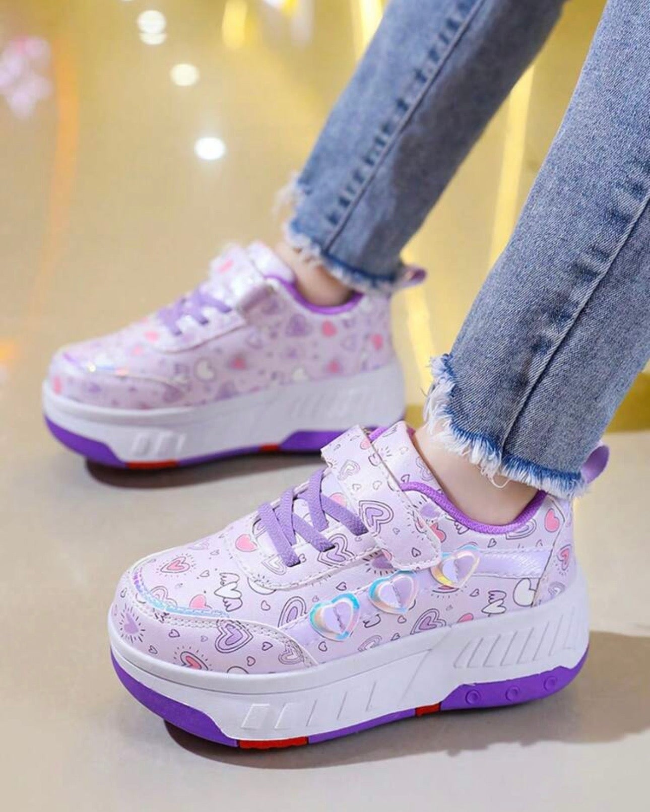 Girls’ Multicolour Convertible 4-Wheel Roller Skate Shoes