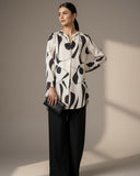 Black Printed Co-Ord Set – Elegant Shirt & Pants 2PCS