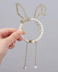 Faux Pearl Tassel Hair Clips