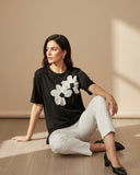 Plus Size Women B&W Fitted Casual T-Shirt