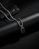 Men’s Stainless Steel Chain with Black Pendant