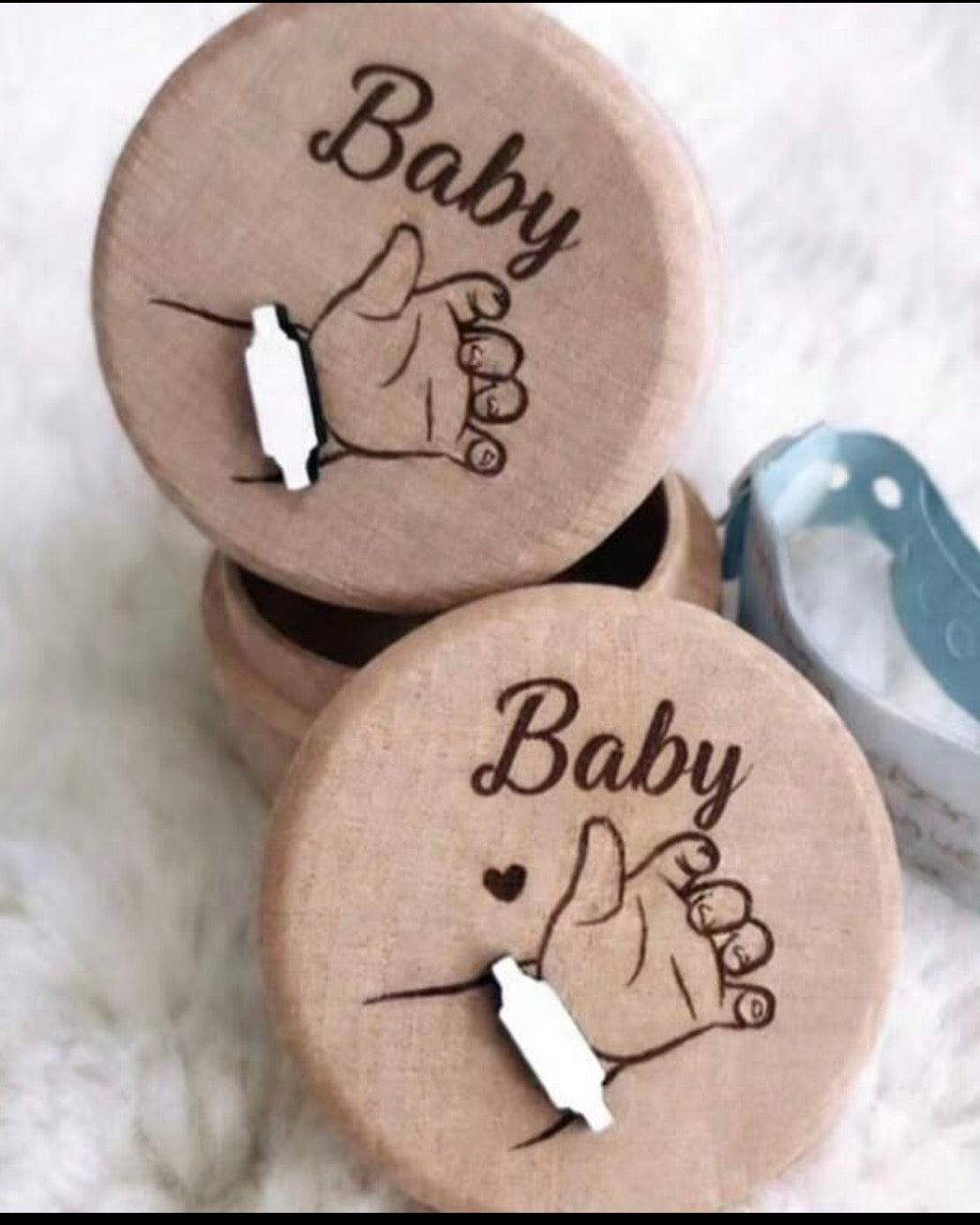 Wooden Baby Birth Bracelet Keepsake Box – Elegant Baby Shower Gift | Newborn Memory Storage Box