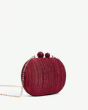 Elegant Red Oval Luxury Clutch For Women