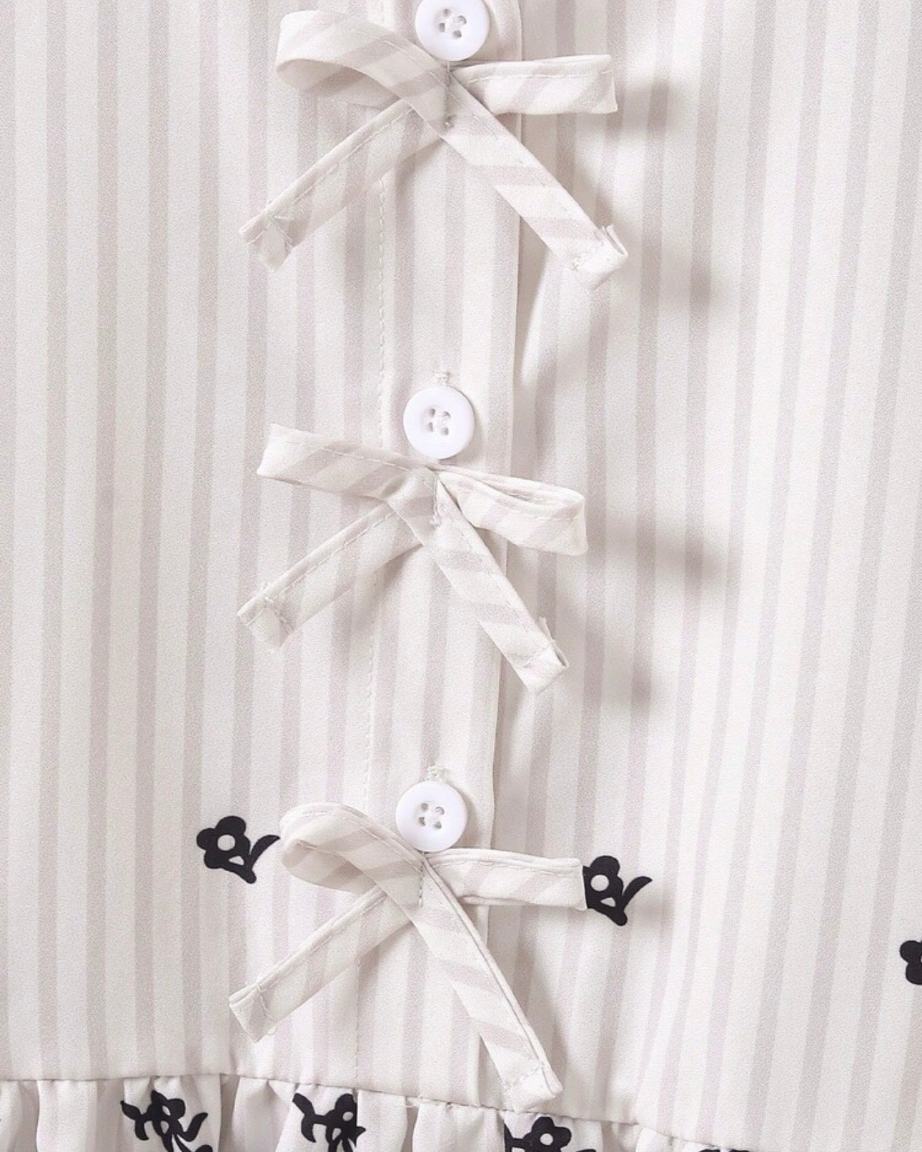 Girls White 2-Piece Bow Shirt & Floral Pants Set