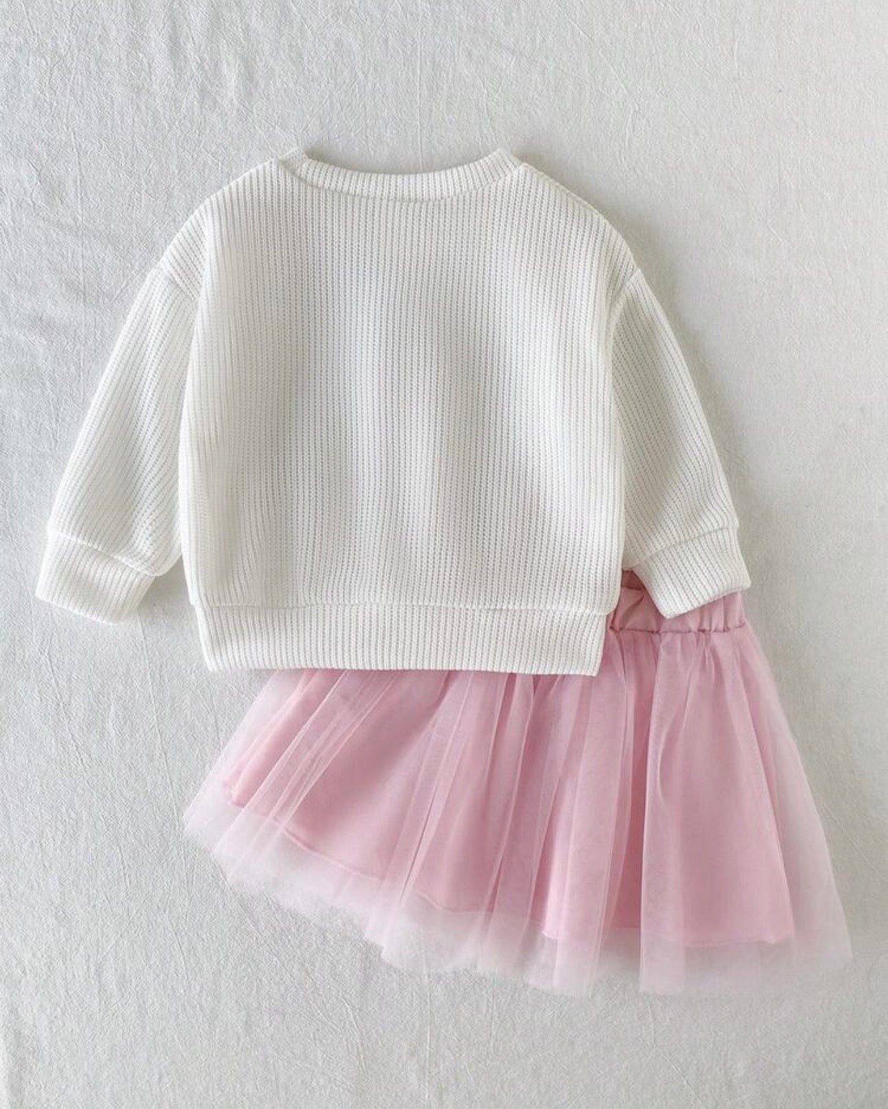 Baby Girl 2-Piece  White Strawberry Top & Pink Mesh Skirt