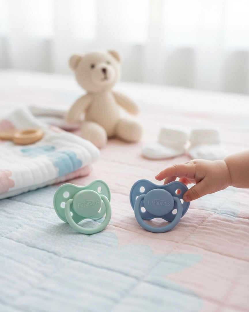 Dr. Brown’s HappyPaci 100% Silicone Baby Pacifier – 2 Soothers in 1 Pack