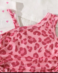 4pc Baby Girl Summer Outfit Set – White & Pink Tank Tops