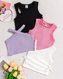 4pc Baby Girl Summer Outfit Set – Multicolor Tank Tops