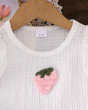 2PCS Girls Pink Strawberry Tank Top & Long Pants Set