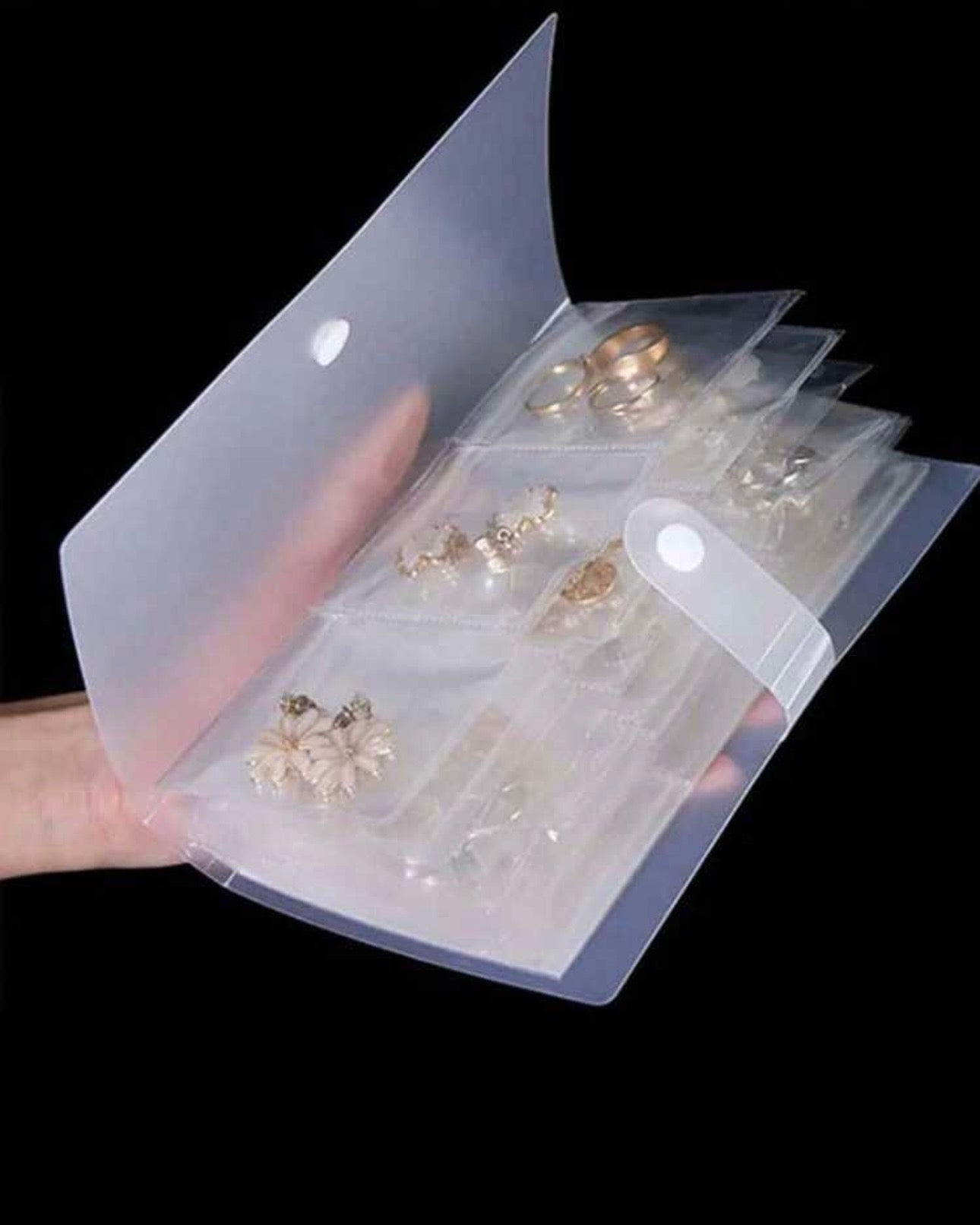 3-Grid 84-Card Portable Jewelry Storage Book with 20 Sealing Bags