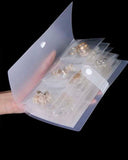 3-Grid 84-Card Portable Jewelry Storage Book with 20 Sealing Bags