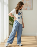 Girls’ Star Print Short Sleeve T-Shirt & Cargo Pants Set