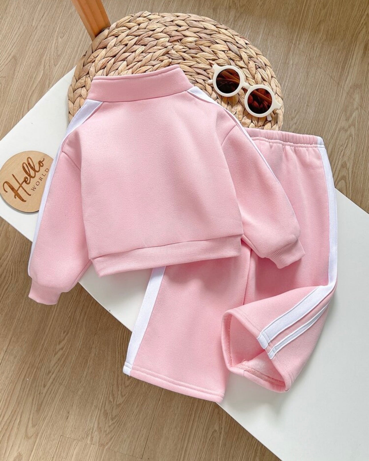 Baby girls Fleece 2pc Zipper Hoodie & Lon Pants - Track Suit