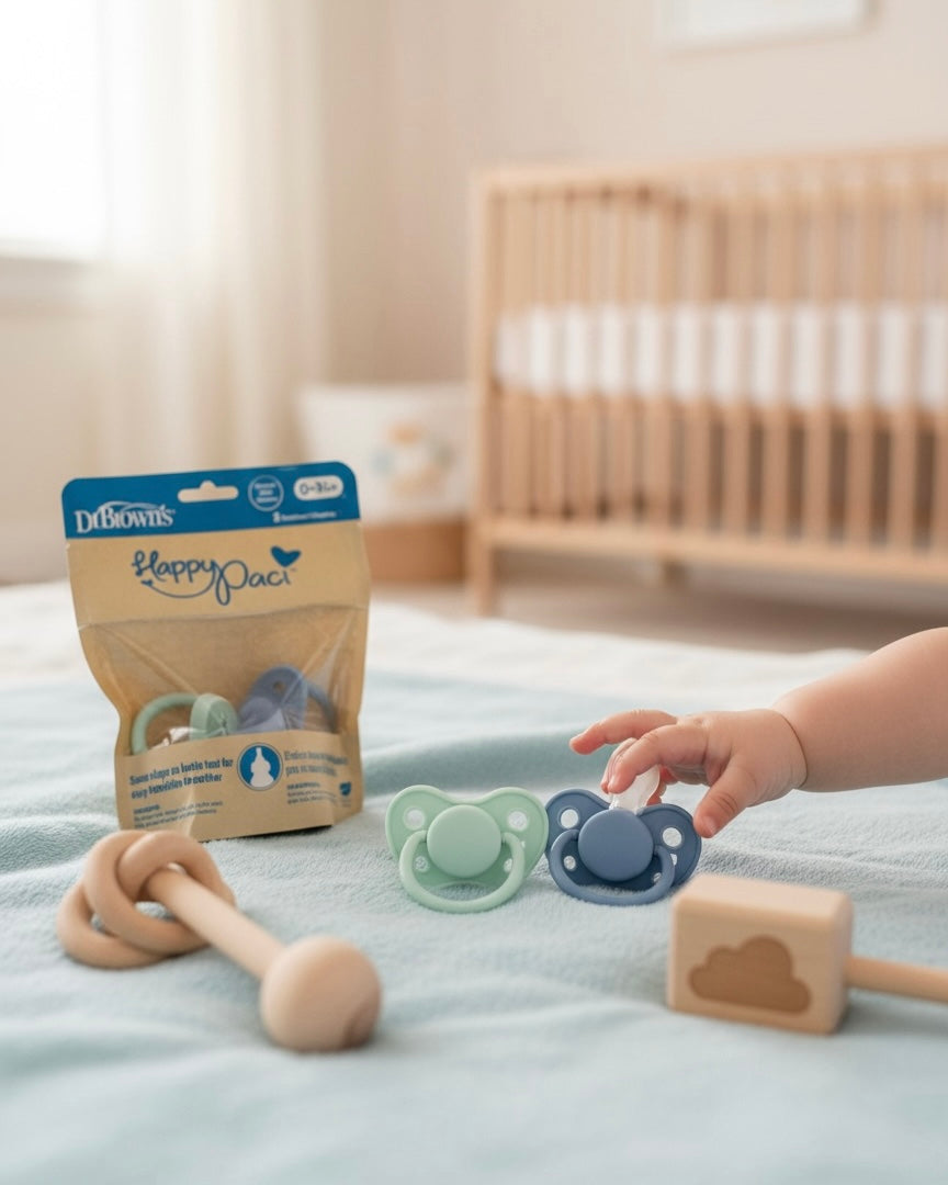 Dr. Brown’s HappyPaci 100% Silicone Baby Pacifier – 2 Soothers in 1 Pack