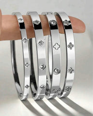 4pcs Luxury Elegant Waterproof Four Cuff Bracelet Set