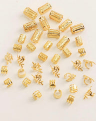 40pcs Gold Tone Hair Rings Set
