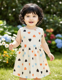 Baby Girl Casual Heart Print Dress